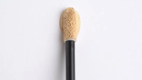 Liquid foundation or bb cream beige color smudge, vertikal swatch. A smear .. Stock Footage 266881831