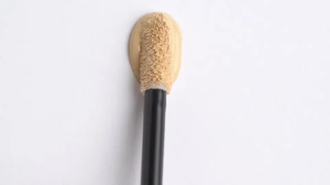 Liquid foundation or bb cream beige color smudge, vertikal swatch. A smear .. Stock Footage 271230926
