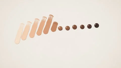 Liquid Foundation Shade Range Drops Swiped Into Swatches Animation Video stock 347279428
