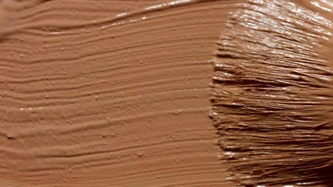 Liquid foundation texture smudge with brush Stock Footage 86285427