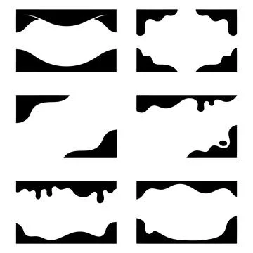 Liquid frame border and abstract corner silhouette vector illustration 库存插图