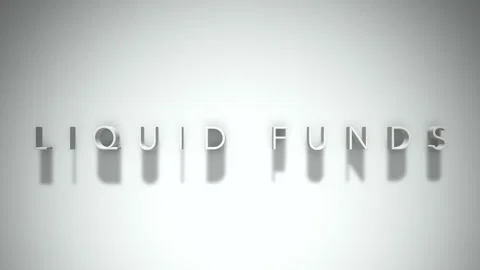 Liquid funds 3D title animation white text on a white background Stock Footage 299702546