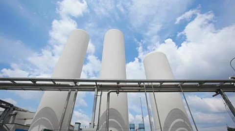 Liquid gas storage tanks Stock Footage 52780290