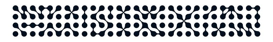 Liquid geometric blob connect pattern. Abstract fluid metaballs and dot icons Stock Illustration