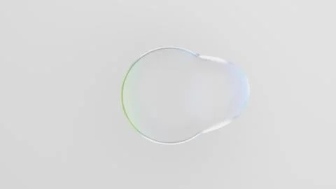 Liquid glass bubble with translucent effect and iridescent hues floating on a Stock Illustration