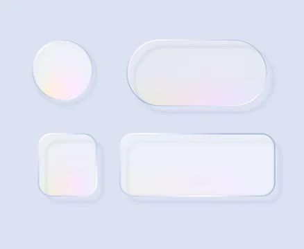 Liquid glass in different shapes. UI interface element with blur effect. Modern Stock Illustration