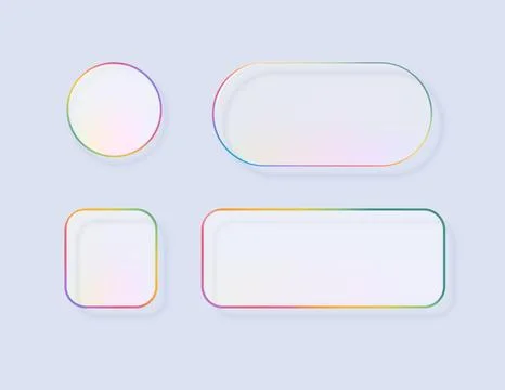 Liquid glass in different shapes. UI interface element with blur effect. Modern Stock Illustration