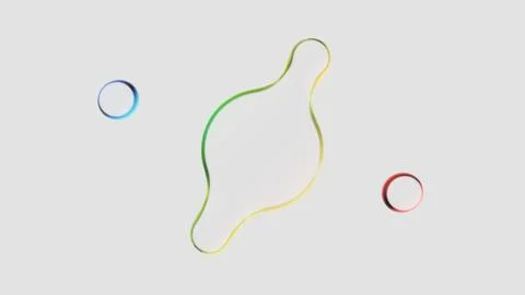 Liquid glass elements displaying organic fluid shapes with gradient outlines on Illustrazione stock