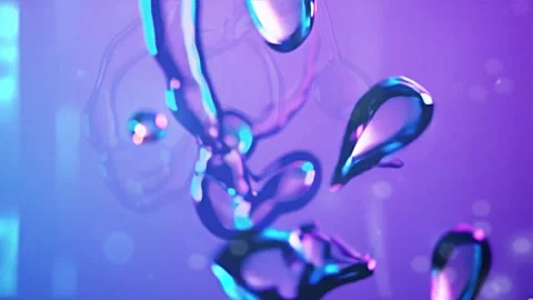 Liquid Glass Flow — Abstract Bubbles Motion Stock Footage 312073313
