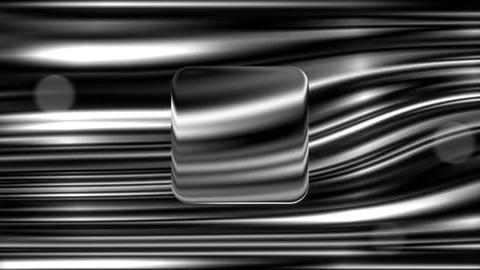 Liquid Glass Rounded Square UI Element Animation on Dynamic Liquid Waves Stock Footage 311811874