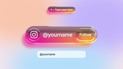 Liquid Glass Social Media Pack | Subscribe Buttons &amp; Follow Bars After Effects stock