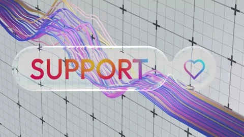 Liquid Glass Support Heart Button Stock Footage 312503695