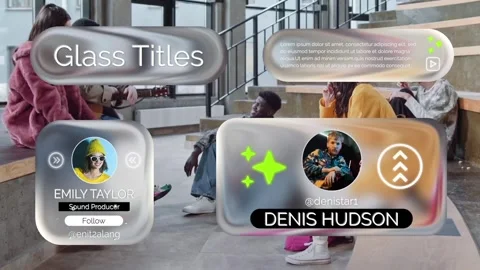 Liquid Glass Titles 스톡 After Effects
