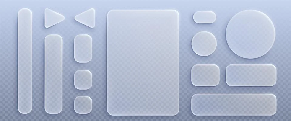 Liquid glass ui design elements set Stock Illustration