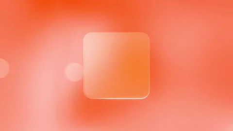 Liquid Glass UI Element Animation Rounded Square on Soft Orange Peach Video stock 311812077