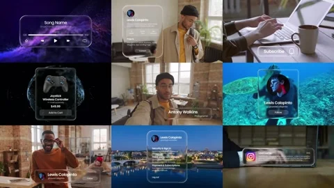 Liquid Glass UI Pack 스톡 After Effects