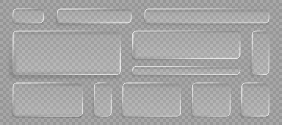 Liquid glass ui rectangle button collection Illustrazione stock