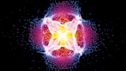 Liquid with glitter particles drops colliding with splash on black background Stock Footage 262979325