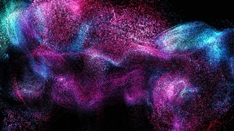 Liquid glowing multicolor neon dust. Fluid animation. Stock Footage 112108398