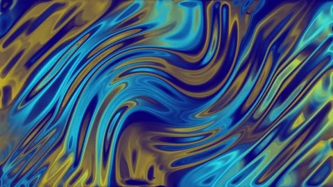 Liquid Gold and Blue Wavy Background Loop 4K Stock Footage 340114448