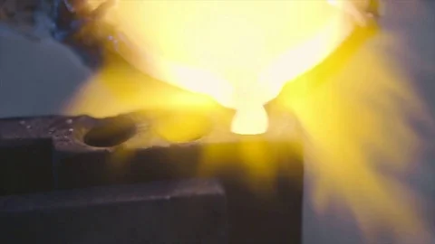 Liquid gold on fire Stock Footage 73438668