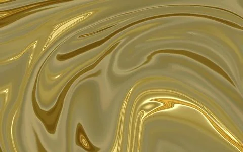 Liquid gold flows down. Gold shimmers in the light.  Stock Illustration