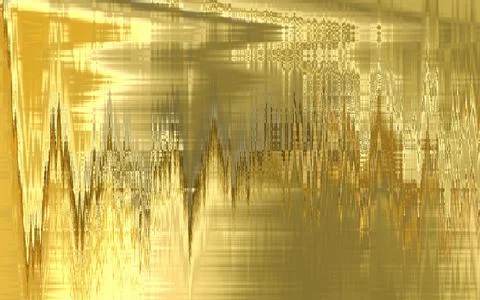 Liquid gold flows down. Gold shimmers in the light. Stock Illustration