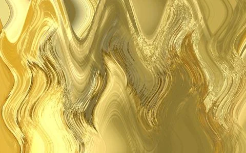 Liquid gold flows down. Gold shimmers in the light.  Stock Illustration