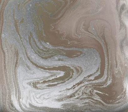 Liquid gold marbled pattern. Beige background Stock Illustration
