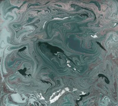 Liquid gold marbled pattern. Pale green background. 스톡 일러스트