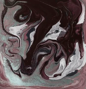 Liquid gold marbled pattern. Pale purple background Stock Illustration