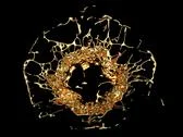 Liquid Gold Or Oil Splatter And Splashes Isolated On Black Stock Photos