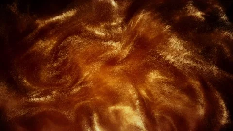 Liquid Gold: Slow Motion Glitter and Sparkling Yellow Paint in 4K Stock Footage 241358830