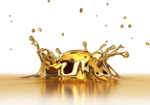 Liquid gold spash close up. Stock Illustration