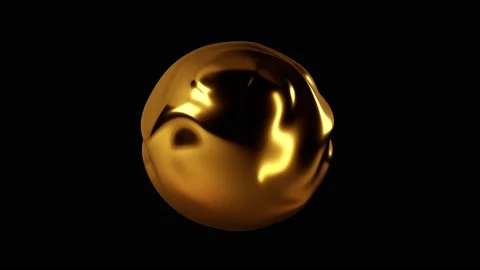 Liquid golden sphere Stock Footage 193798840