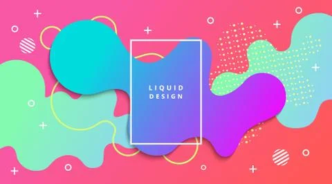 Liquid Gradient Background with fluid shape landscape composition Illustrazione stock
