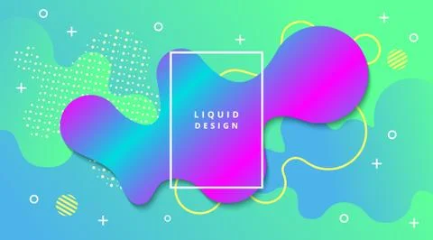 Liquid Gradient Background with fluid shape landscape composition Illustrazione stock