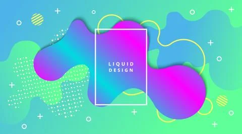 Liquid Gradient Background with fluid shape landscape composition Illustrazione stock