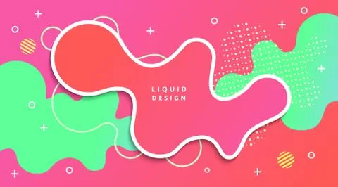 Liquid Gradient Background with fluid shape landscape composition Stock Illustration