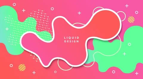 Liquid Gradient Background with fluid shape landscape composition Stock Illustration