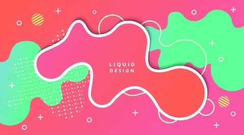 Liquid Gradient Background with fluid shape landscape composition Stock-Illustration