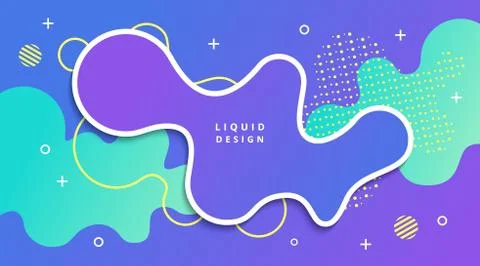 Liquid Gradient Background with fluid shape landscape composition Illustrazione stock