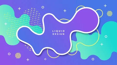 Liquid Gradient Background with fluid shape landscape composition Illustrazione stock