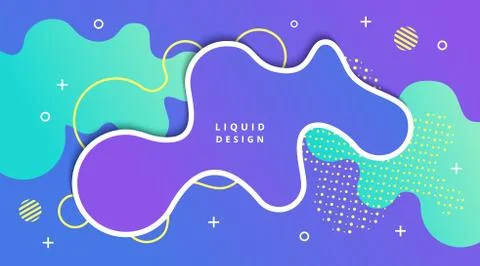 Liquid Gradient Background with fluid shape landscape composition Stock Illustration
