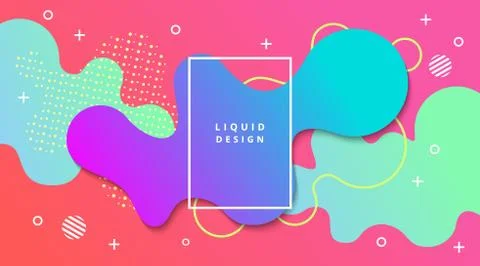 Liquid Gradient Background with fluid shape landscape composition Stock Illustration