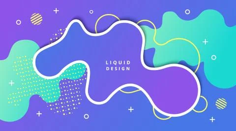 Liquid Gradient Background with fluid shape landscape composition Stock Illustration