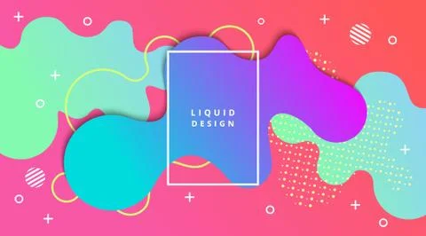 Liquid Gradient Background with fluid shape landscape composition Illustrazione stock