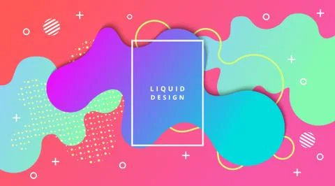 Liquid Gradient Background with fluid shape landscape composition Illustrazione stock