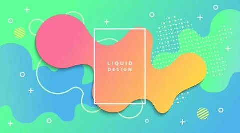 Liquid Gradient Background with fluid shape landscape composition Stock Illustration