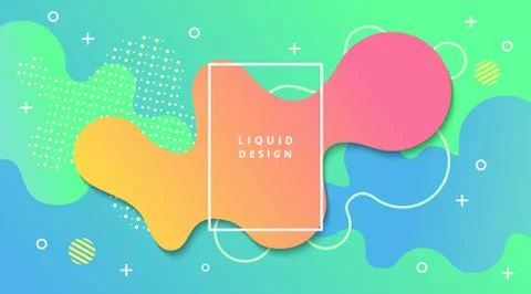 Liquid Gradient Background with fluid shape landscape composition Stock Illustration